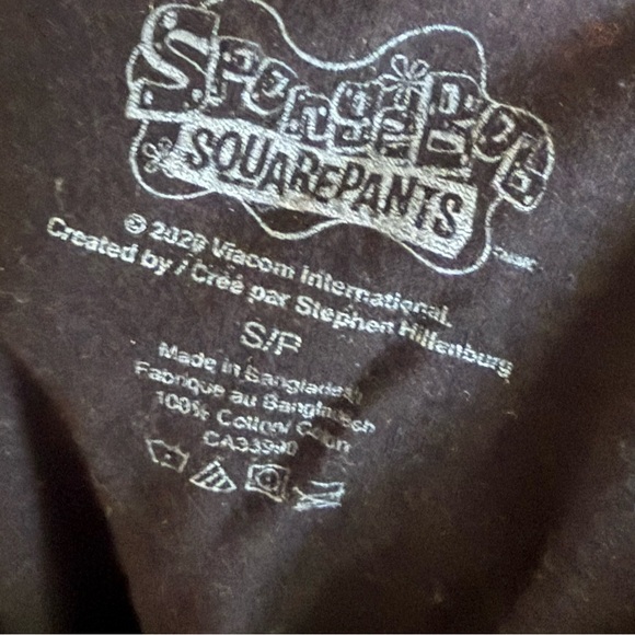 SPONGEBOB SQUAREPANTS NICKELODEON Black Graphic Tee T-Shirt - Picture 7 of 7